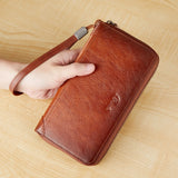 Portefeuille à Bandoulière Multifonction en Cuir Homme