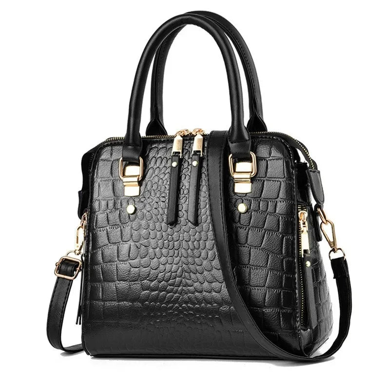 Sac Bandoulière Classique en Cuir à Motif Croco Femme