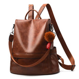 Sac à Dos avec Bandoulière en Cuir Vintage pour Femme