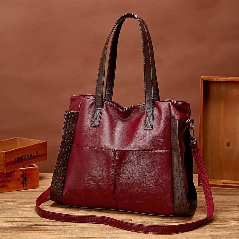 Sac Cabas Femme Vintage Grand Format avec Bandoulière