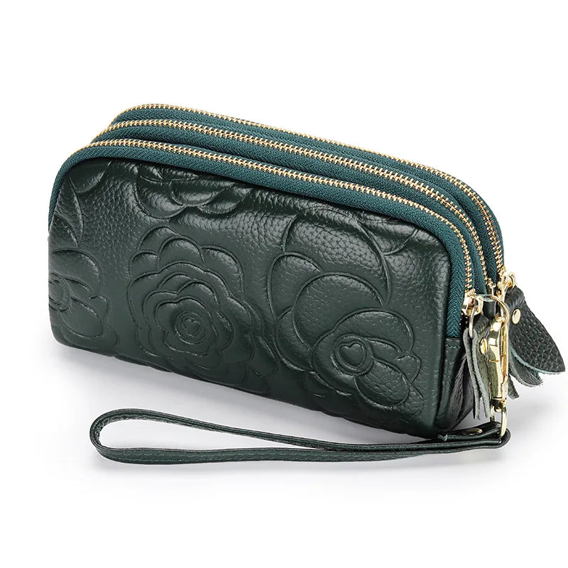 Portefeuille en Cuir avec Sangle Détachable pour Femme