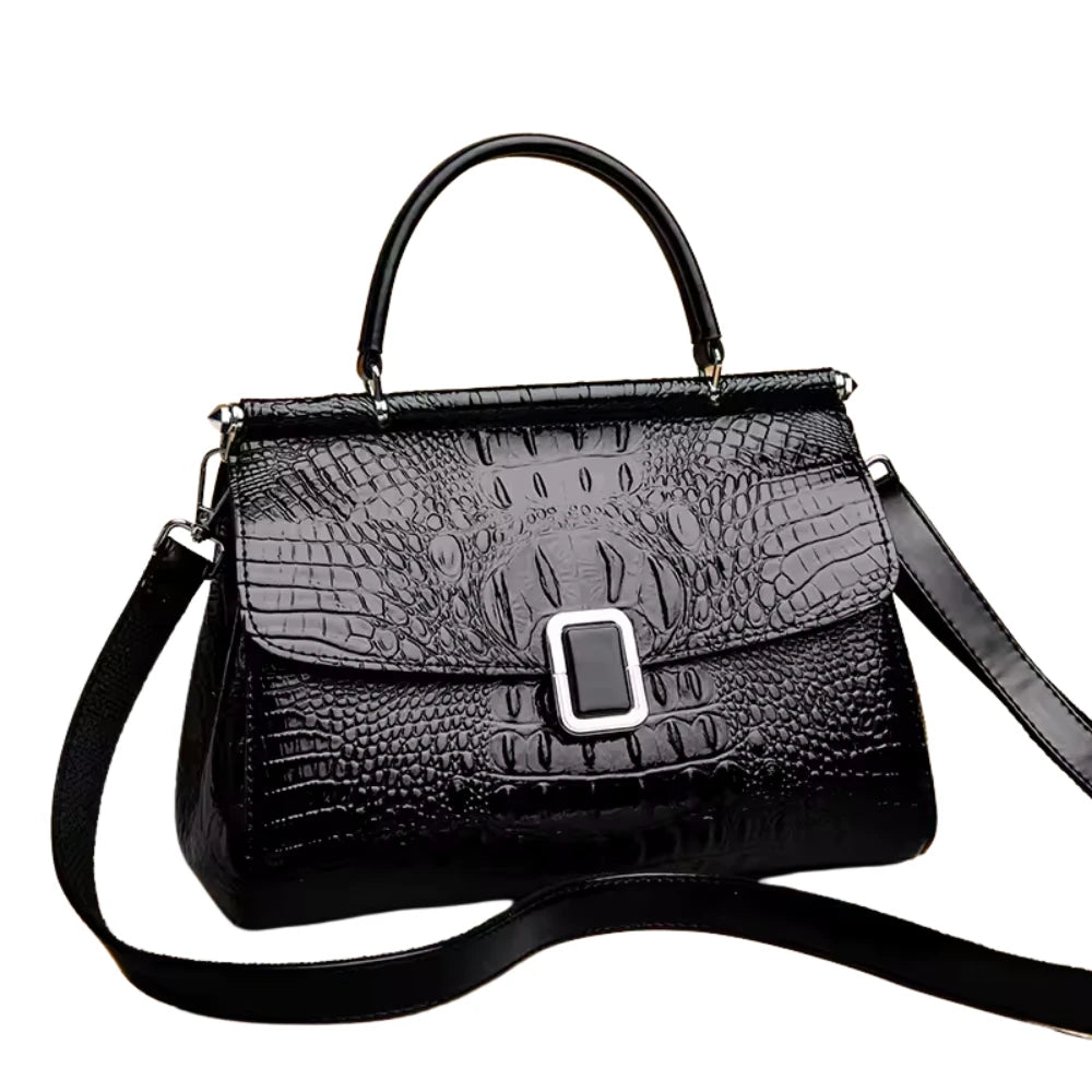 Sac Bandoulière Chic en Cuir Croco pour Femme