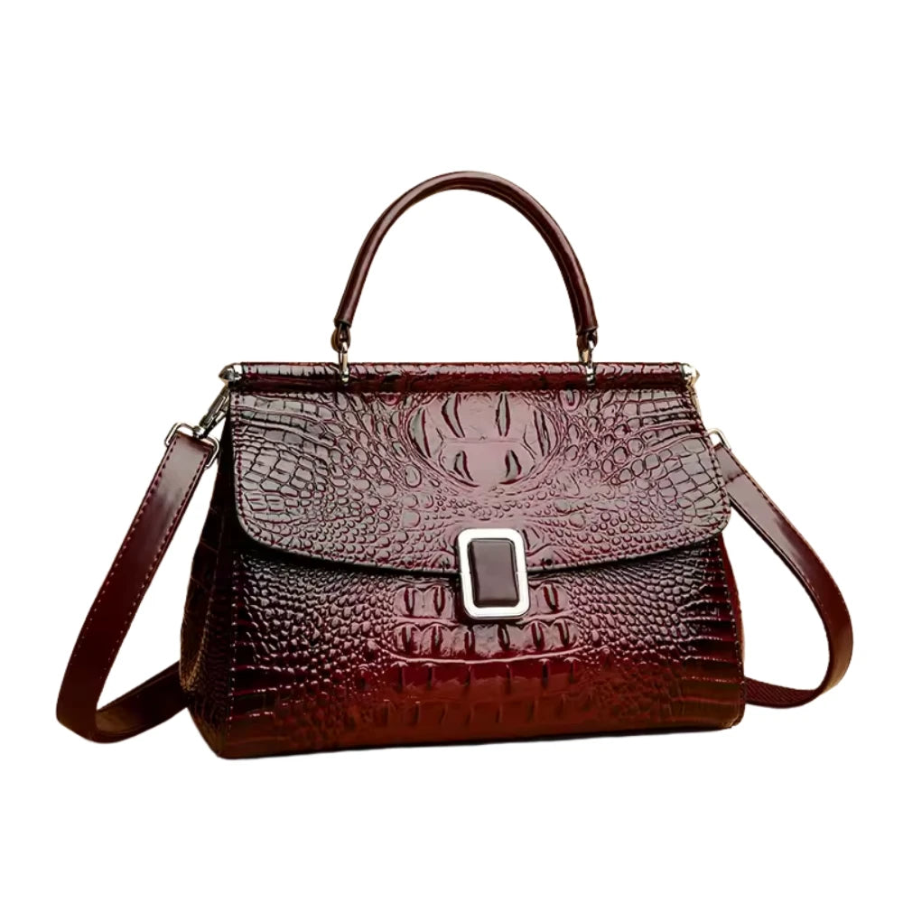 Sac Bandoulière Chic en Cuir Croco pour Femme