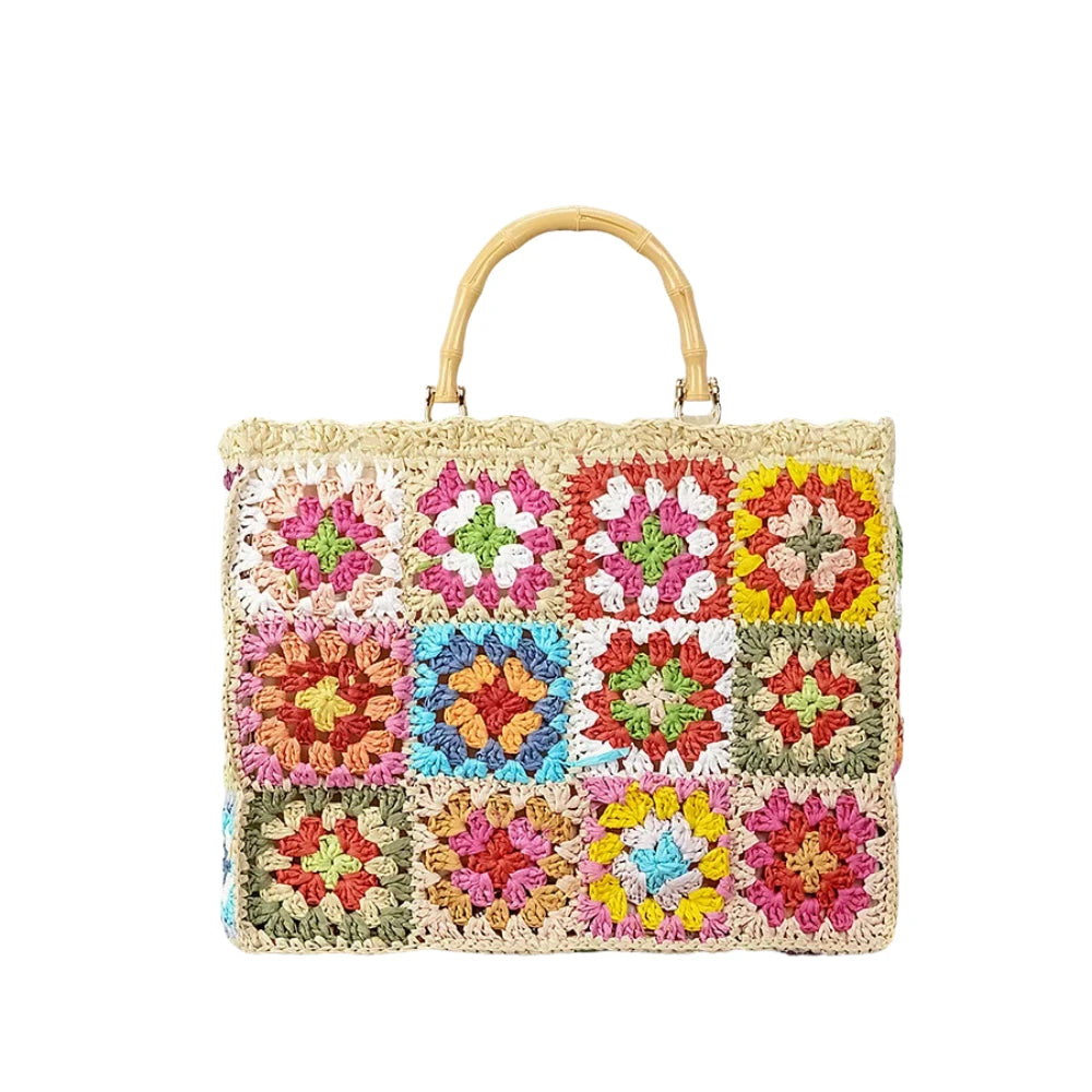 Sac Bandoulière Décontracté Fourre-tout Tressé au Crochet