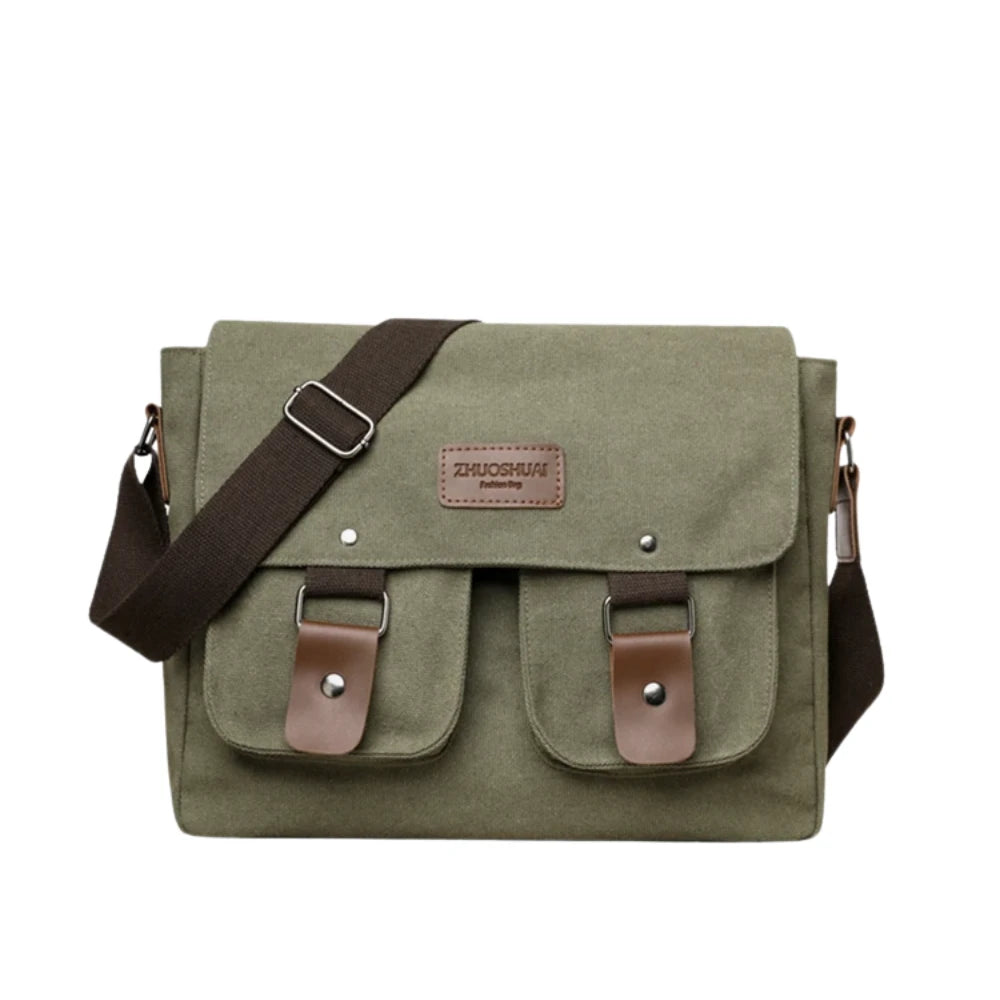Sac Bandoulière de Grande Capacité en Toile pour Homme
