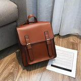 Sac Bandoulière à Dos en Cuir Style Collège