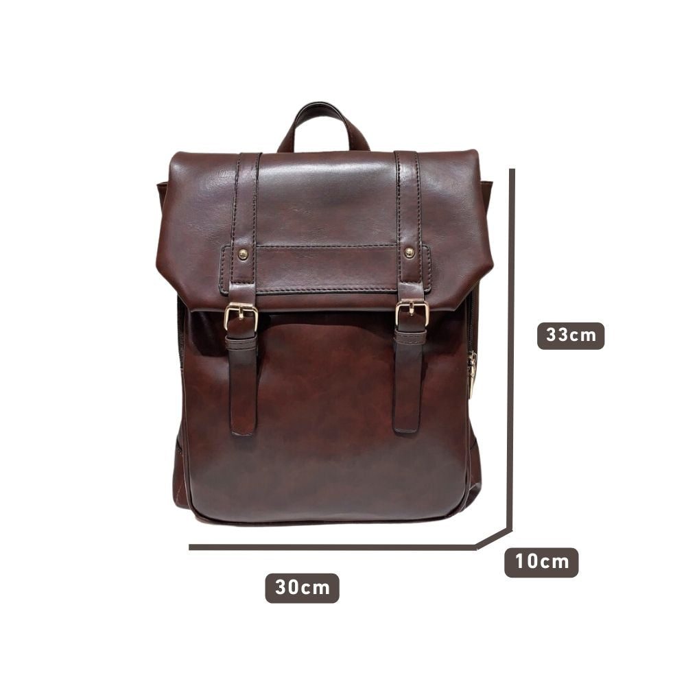 Sac Ordinateur à Dos Grand Format Rétro en Cuir