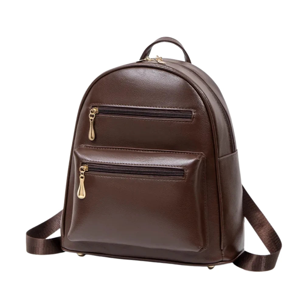 Sac à Dos en Cuir Chic avec Fermeture Éclair pour Femme