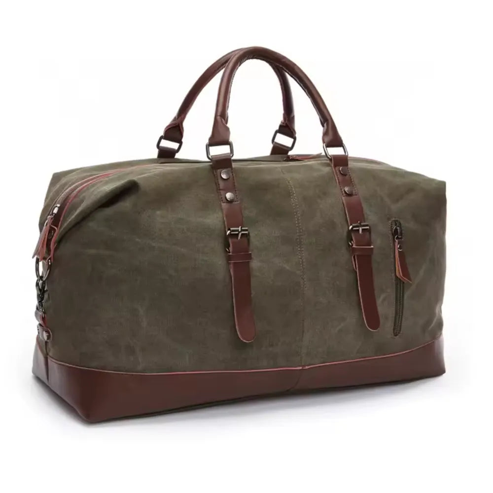 Sac de Voyage à Bandoulière Rétro en Toile Homme