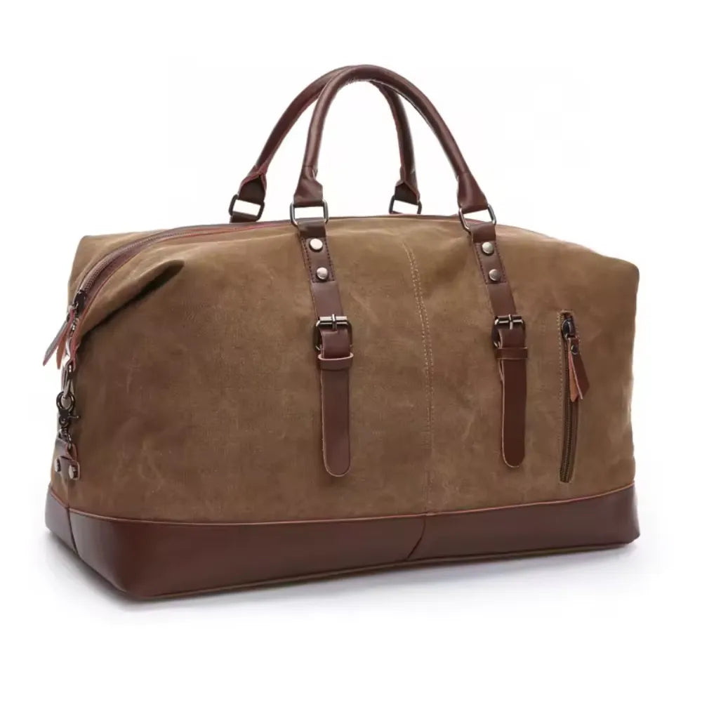 Sac de Voyage à Bandoulière Rétro en Toile Homme