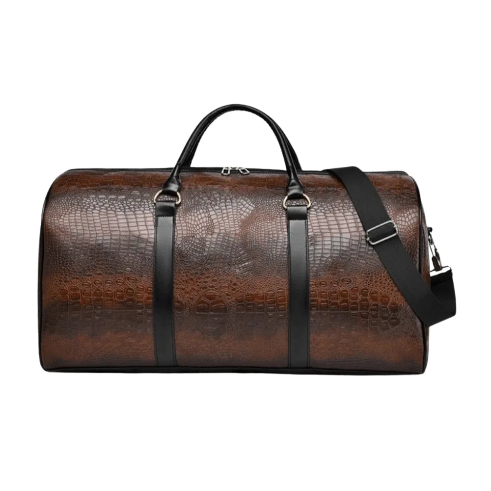 Sac de Voyage à Main en Cuir à Motif Crocodile Femme