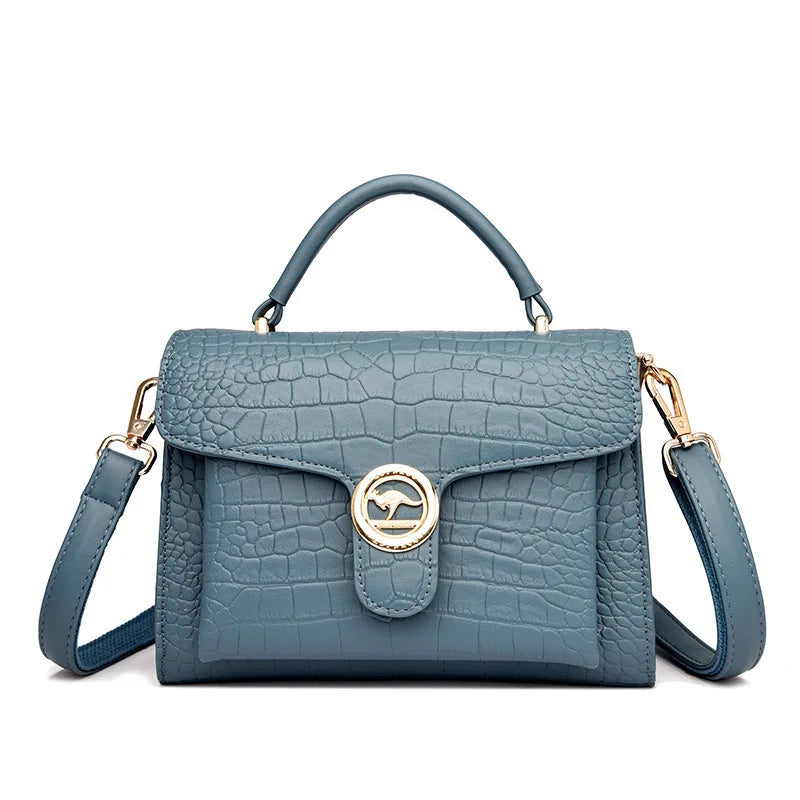 Sac à Main Effet Croco Classique en Cuir de Luxe