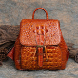 Sac à Dos Effet Croco de Petit Format Chic pour Femme