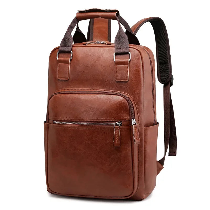 Sac à Dos Style Rétro de Luxe en Cuir Décontracté pour Homme