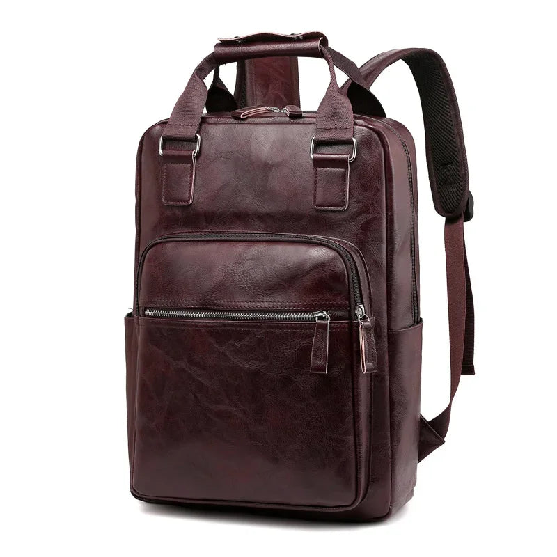 Sac à Dos Style Rétro de Luxe en Cuir Décontracté pour Homme