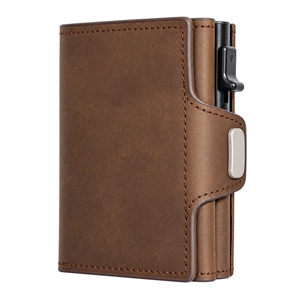 Porte-cartes homme RFID - Café Foncé