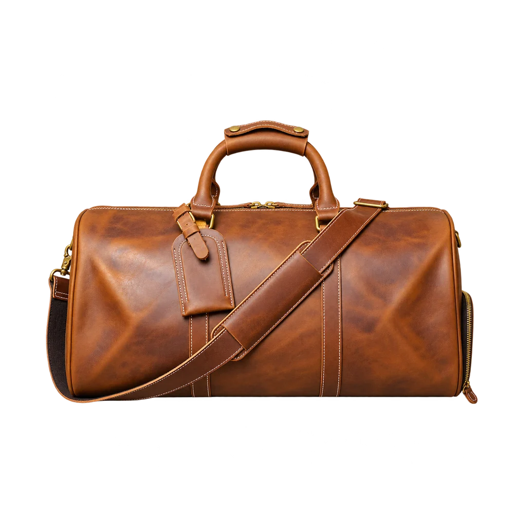 Sac de voyage vintage camel - 1000x1000 transparent
