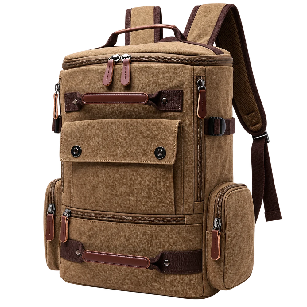 Sac à dos voyage marron-kaki