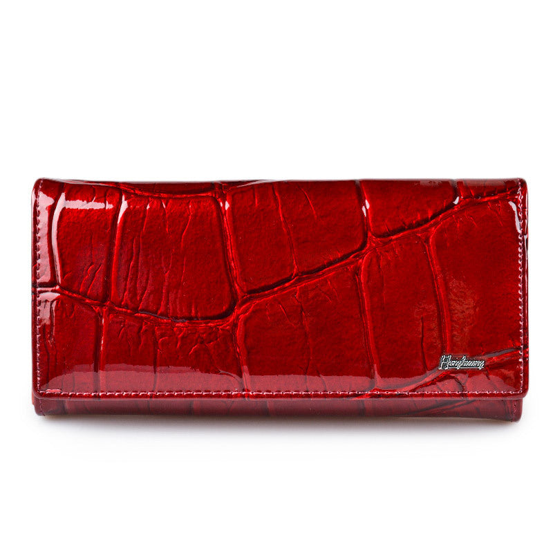 Portefeuille Classique à Motif Croco Elégant pour Femme
